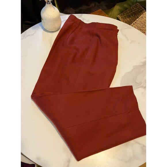Vintage 100% Wool Rust Pants Women’s Size Medium High Waist Classic Trousers - Picture 1 of 16